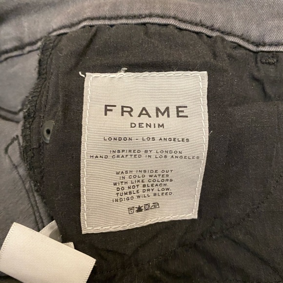FRAME Le Skinny De Jeanne Satine Rips in Grey Shred Size 28 | 50% Modal - Picture 6 of 12